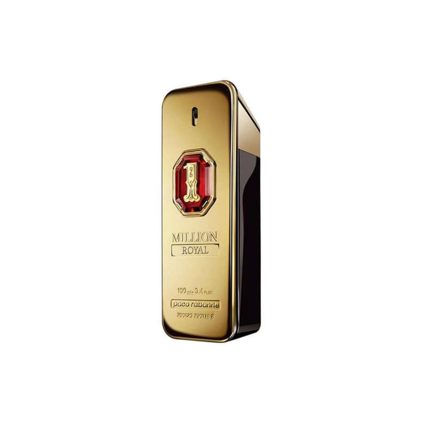 Paco Rabanne 1 Million Royal cologne bottle in shiny red and gold with bold royal crest