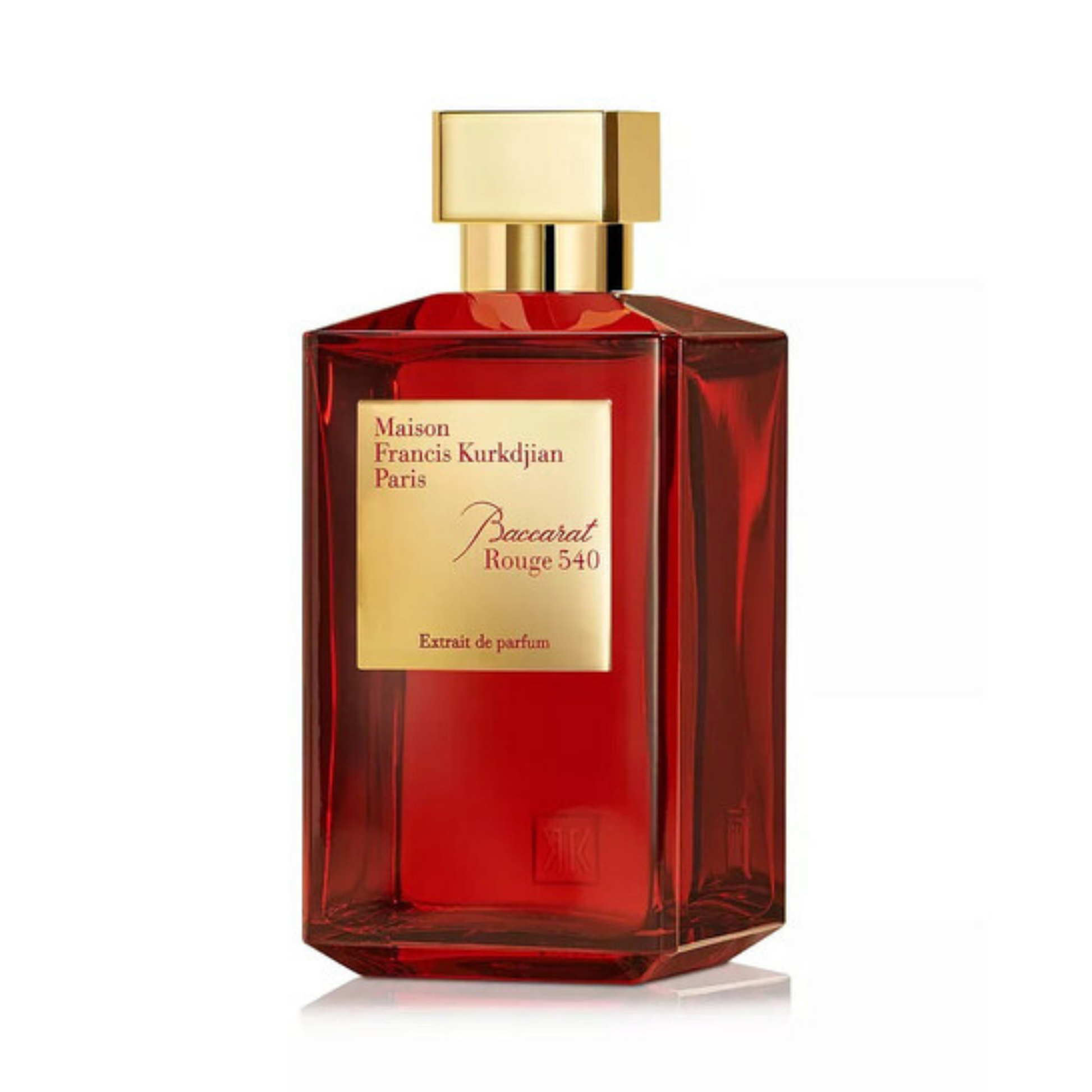 Maison Francis Kurkdjian Baccarat Rouge 540 cologne in clear glass with red and gold label