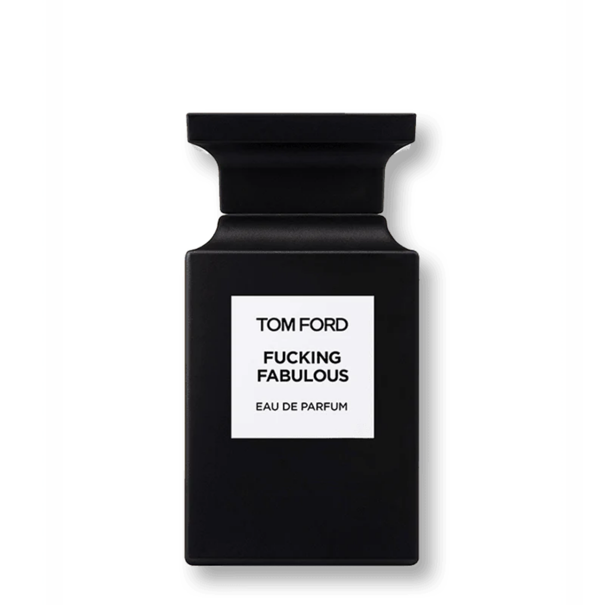 Tom Ford F*cking Fabulous cologne bottle in matte black with bold white label