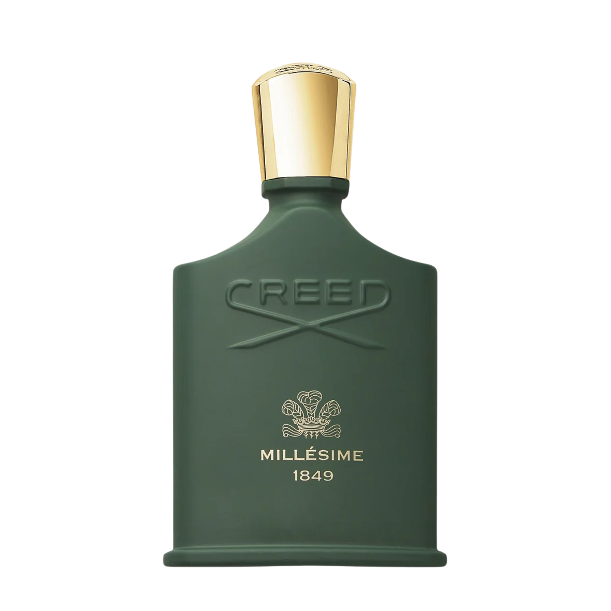 Creed Millésime 1849 bottle in transparent glass with black and silver detailing